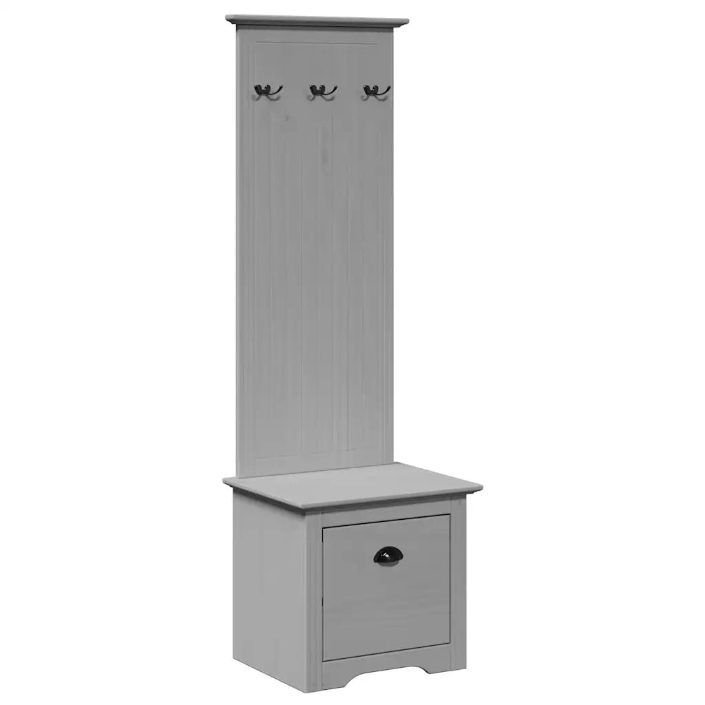 Mobiletto da Ingresso con Ganci BODO Grigio 50x40x157 cm 4016874