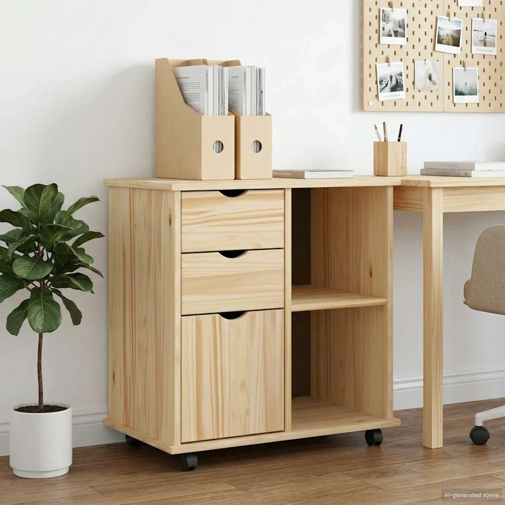 Mobile con Ruote con ruota Marrone 63,5 x 39 x 65,5 cm 42032398