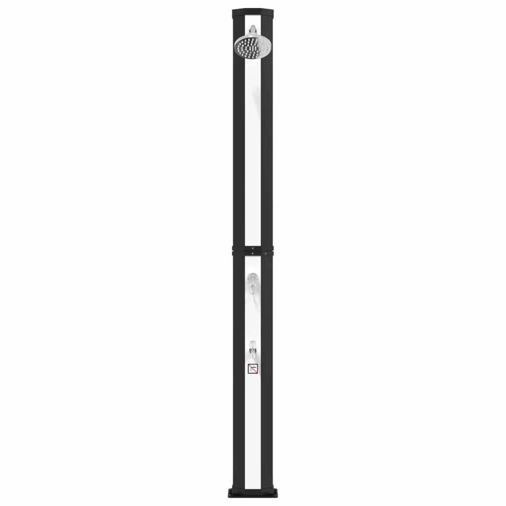 Doccia solare con testa doccia e rubinetto 40 l Nero e Argento 42039811