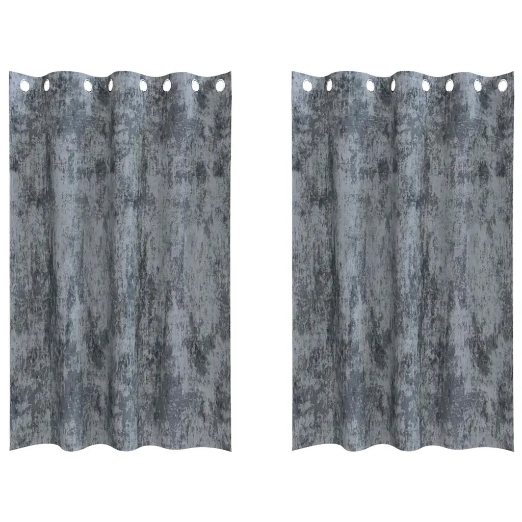 Tende in Velluto 2 pz Grigio Argento 175 x 140 cm Velluto 4107649