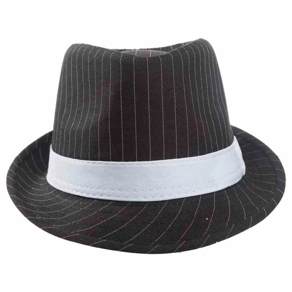 Cappello fedora nero con nastro 58