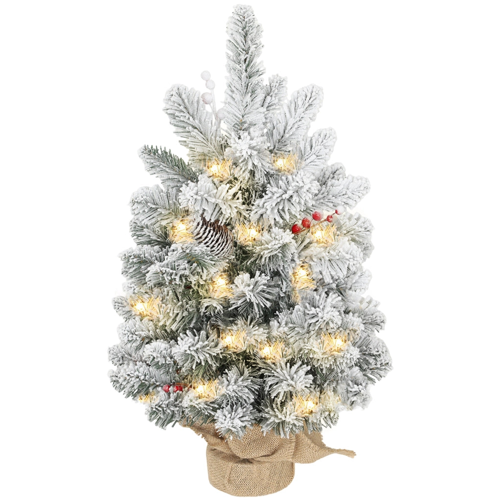 Albero di Natale Artificiale Mini 60cm ¨C Xylo ¨C Con 35 Luci LED e Neve