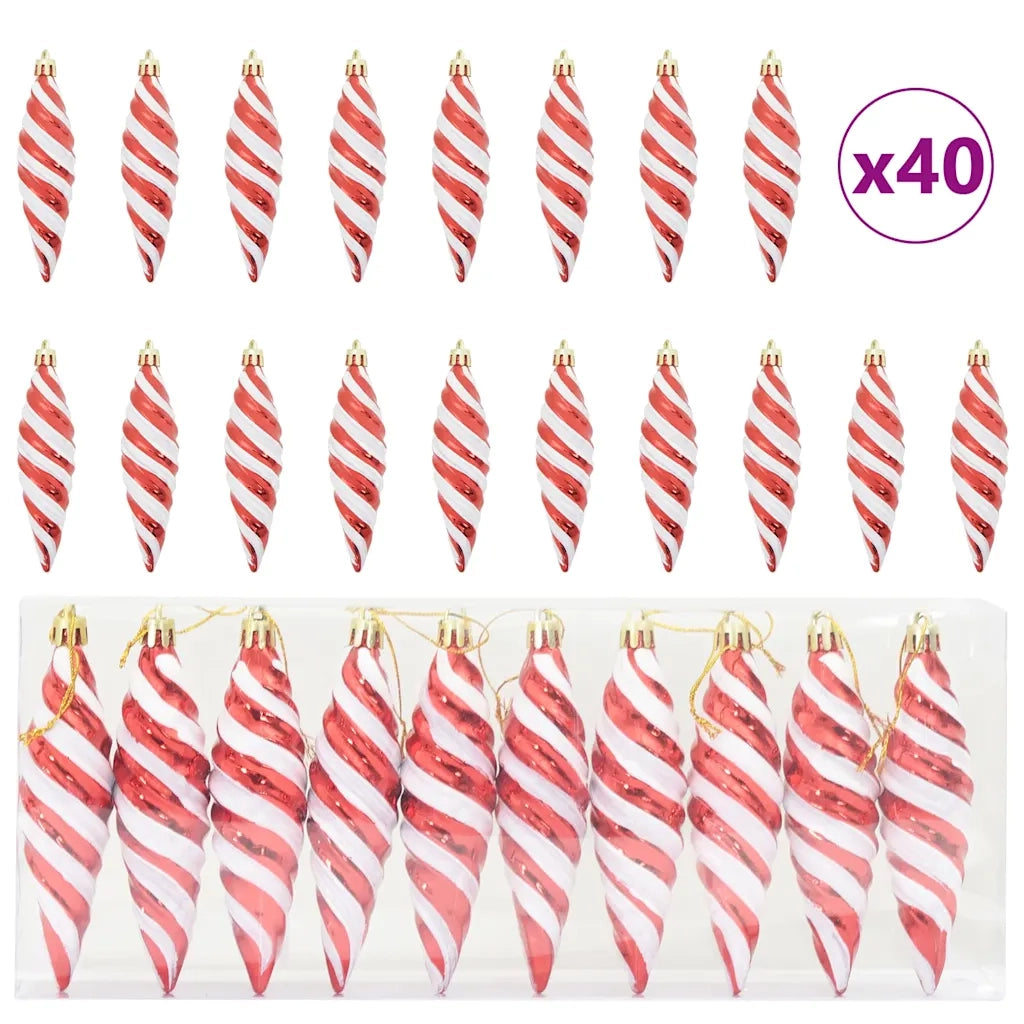 Palla a spirale di Natale 40 pcs Rosso Plastica 42018901