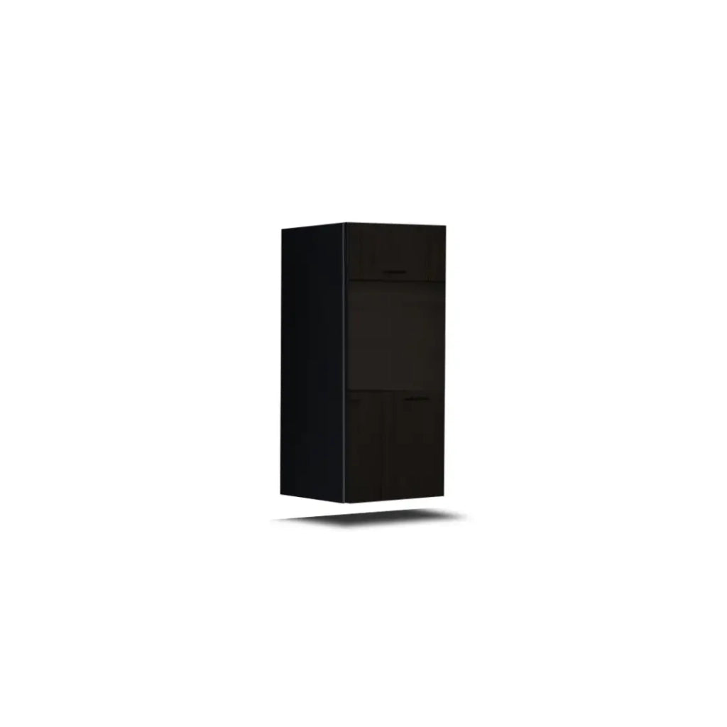Set di mobili da soggiorno neri sospesi collezione CEPTO I 240cm, 8 porte, 6 scaffali, led