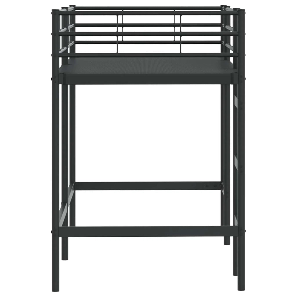 Struttura del letto loft per bambini-Giroletto per bambini Nero 74,5 x 190 cm Acciaio