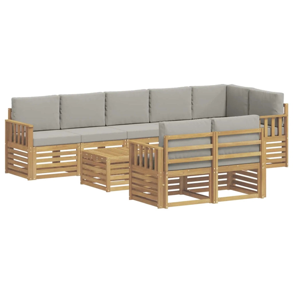 Set di divani da esterno 8 pcs Bianco e Grigio Chiaro 3392066
