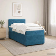 Letto box spring con materasso Blu 80 x 200 cm Velluto 3453027