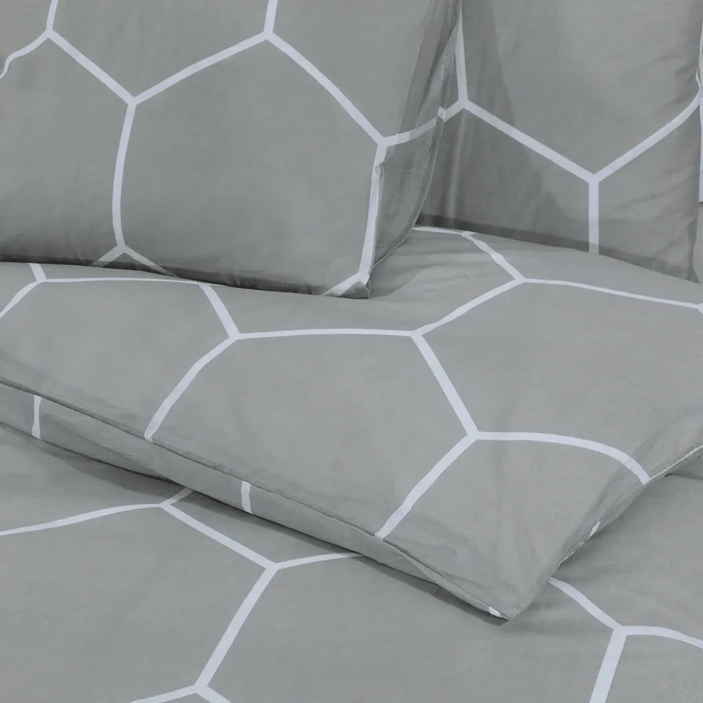 Set Copripiumino Grigio 140x200 cm in Cotone 136447