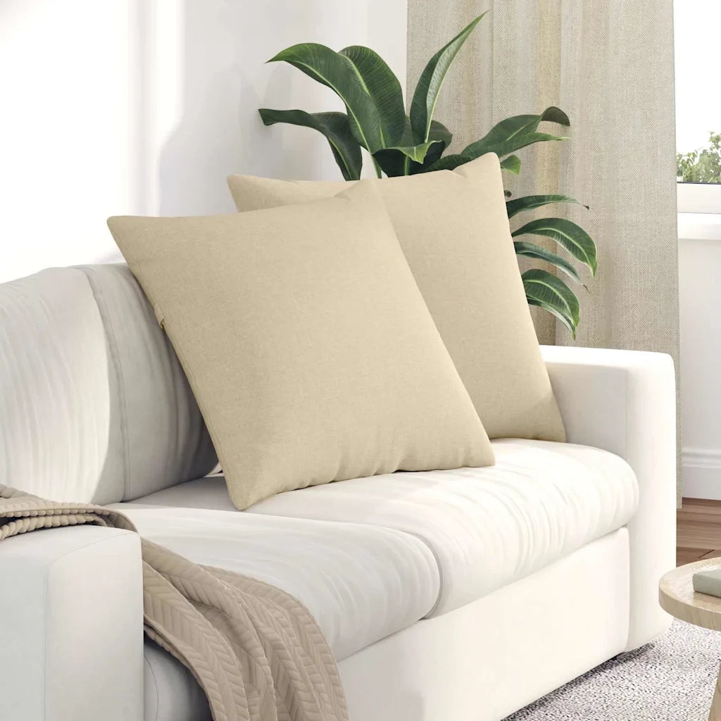 Cuscini da Divano 2 pcs Crema 60 x 60 cm Tessuto 42014004