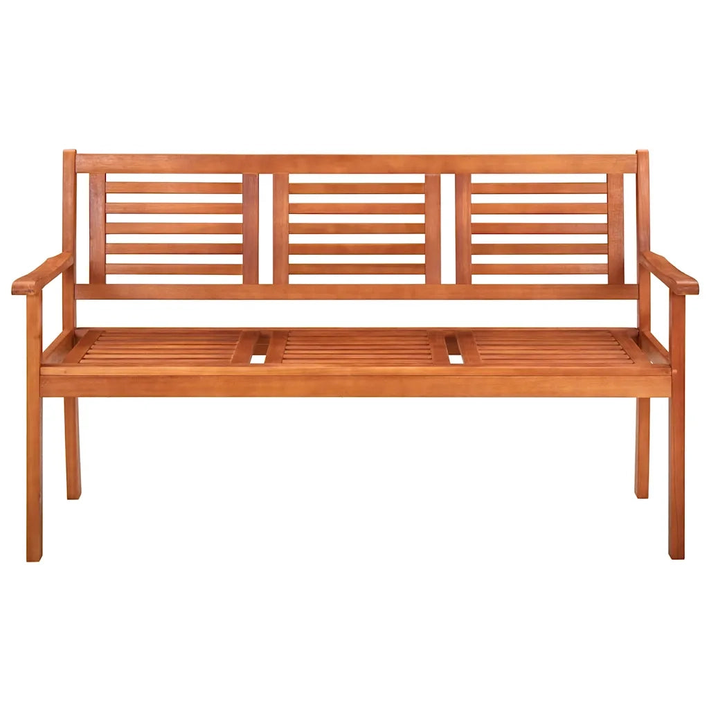 Panchina da Giardino 3 Posti e Cuscino 150cm Massello Eucalipto 3061005