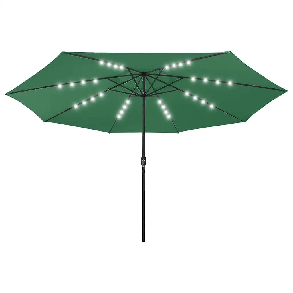 Ombrellone da Giardino-Ombrello da Balcone con Luci LED 400 cm Verde