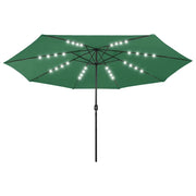 Ombrellone da Giardino-Ombrello da Balcone con Luci LED 400 cm Verde
