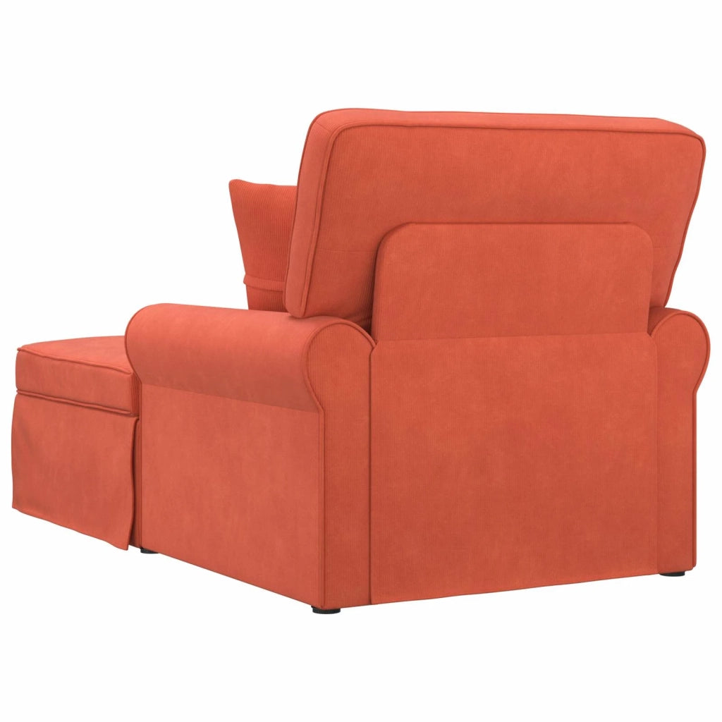 Chaise Longe con Gonna 3 pcs Rosso Arancio Tessuto in Cords 42022953