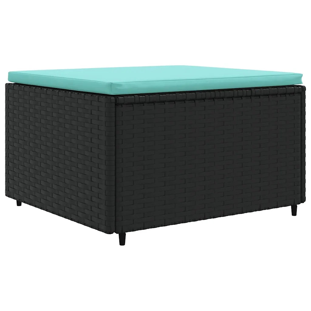 Set Mobili da Giardino 6 pz con Cuscini in Polyrattan Nero 3308212