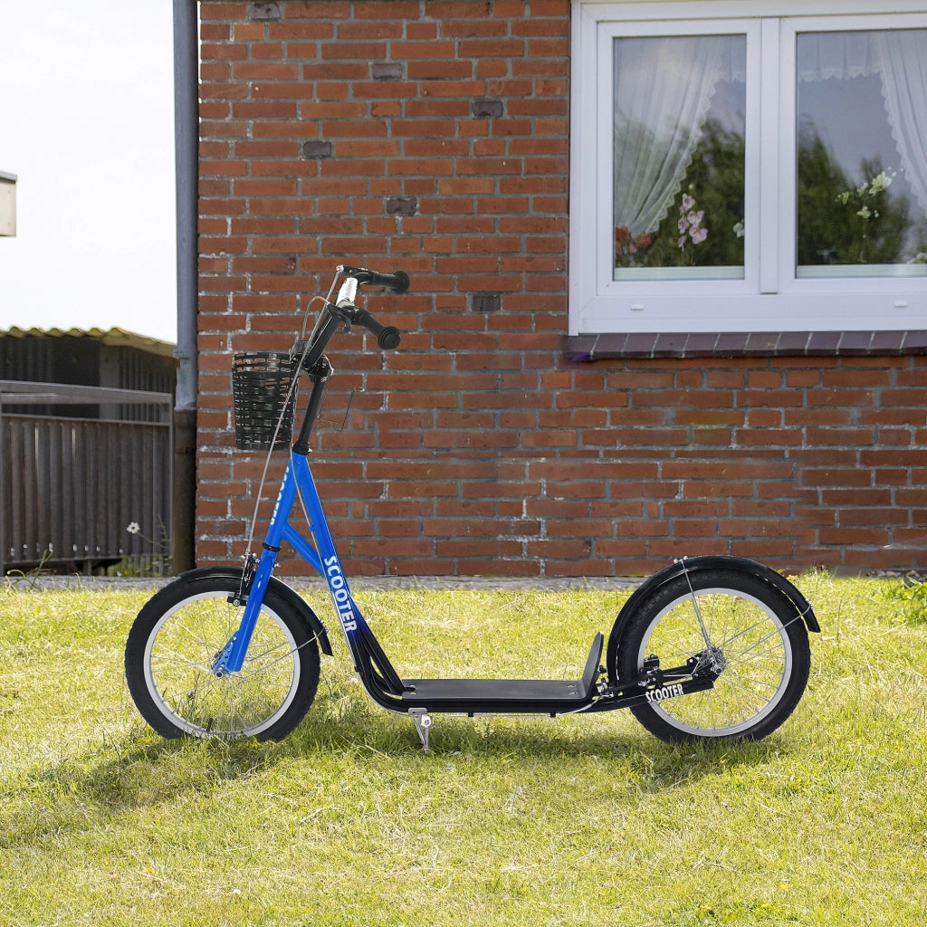 Scooter per Bambini con Freni, Cestino e Altezza Regolabile ¨C Minimal ¨C Blu e Nero