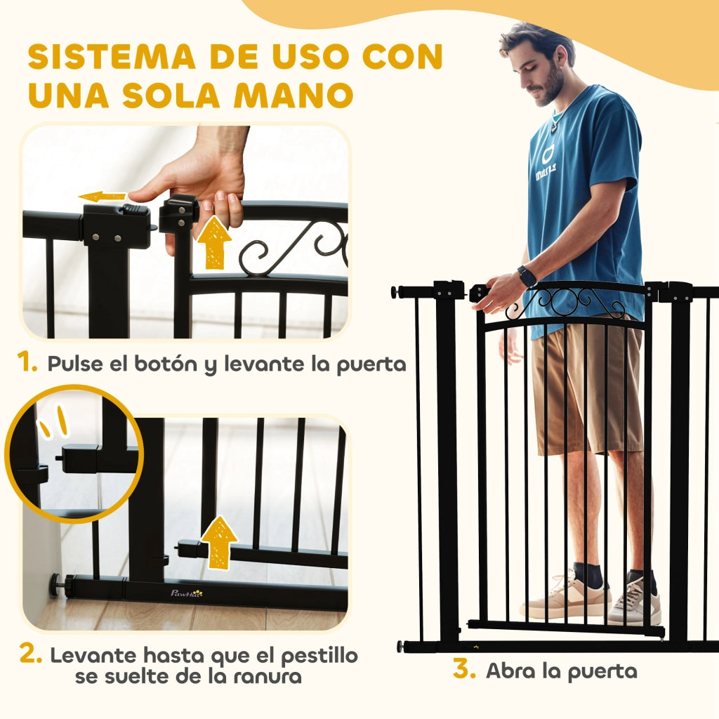 Barriera per Cani Regolabile ¨C Minimal ¨C Nero 76-104 cm