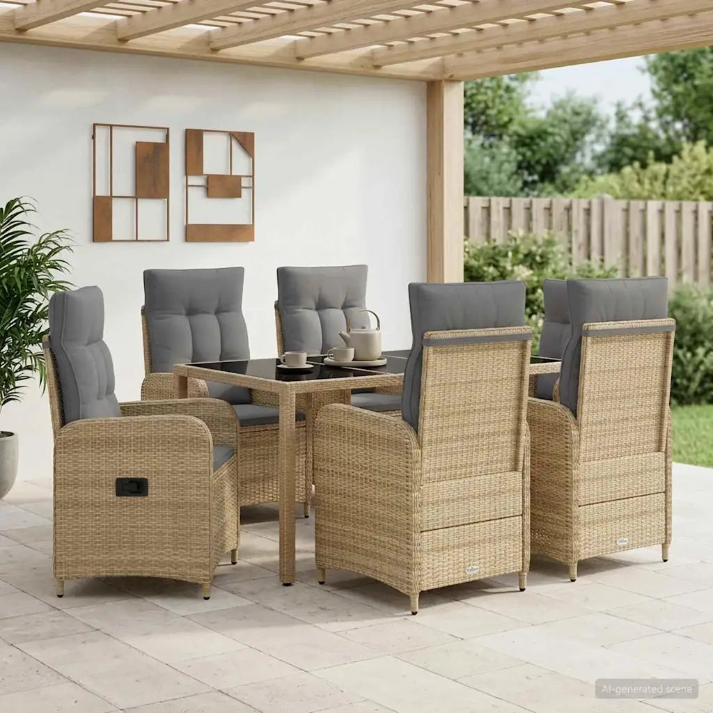 Set da pranzo per esterni 7 pcs Beige e Grigio Chiaro 3422339