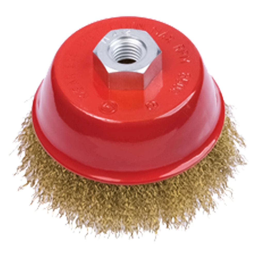 SPAZZOLA A TAZZA PER SMERIGLIATRICE Ø mm 100 - foro M 14  - PG