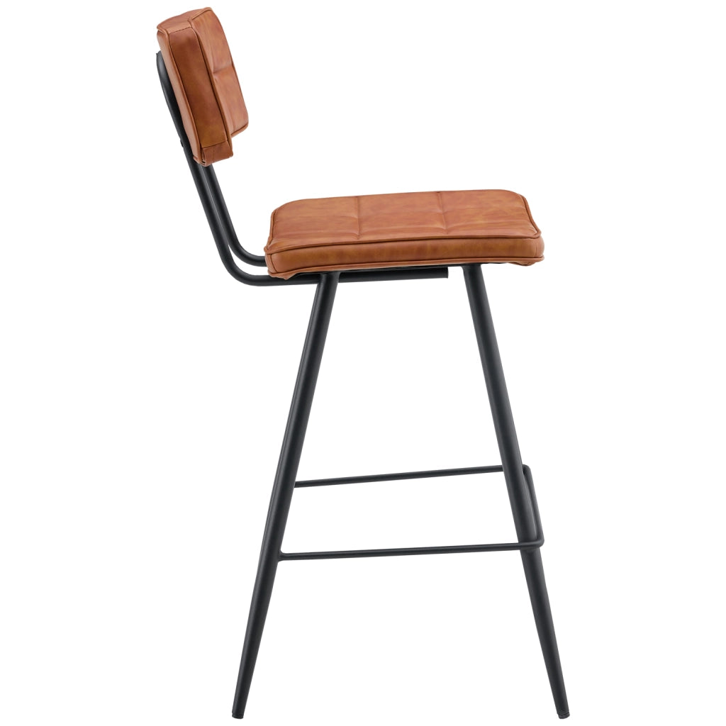 Set di 2 sgabelli da bar FERNAND in similpelle cognac