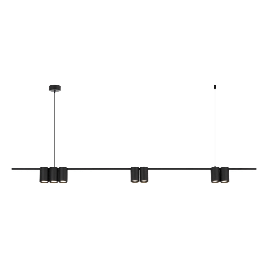 Lampada a sospensione nera a barra Genesis 7xGU10 Milagro