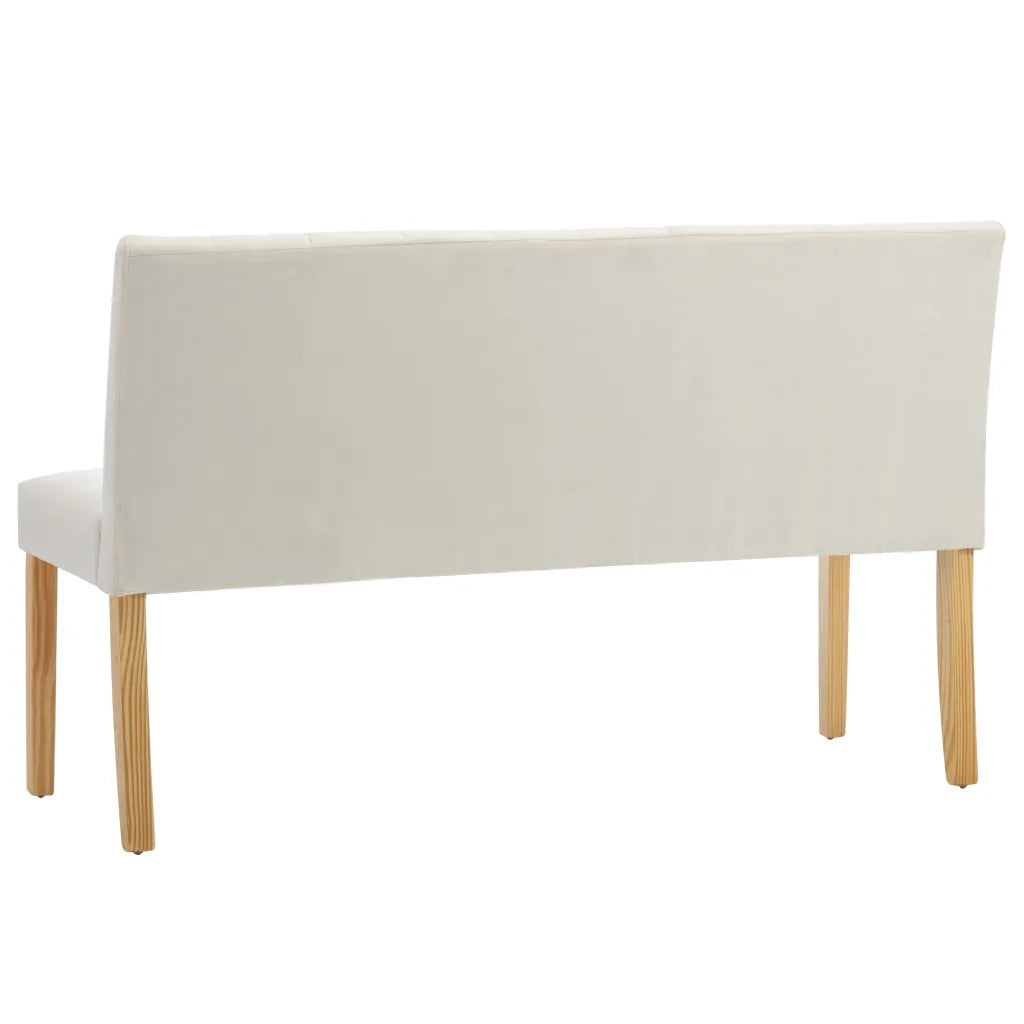 Panca-Sgabello 140 cm Crema in Velluto