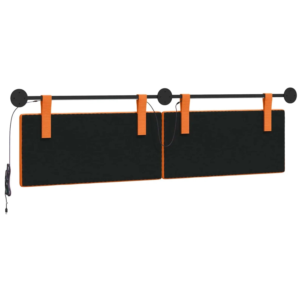Testiera sospesa Con luce LED Arancione Tessuto in Cords 3424333