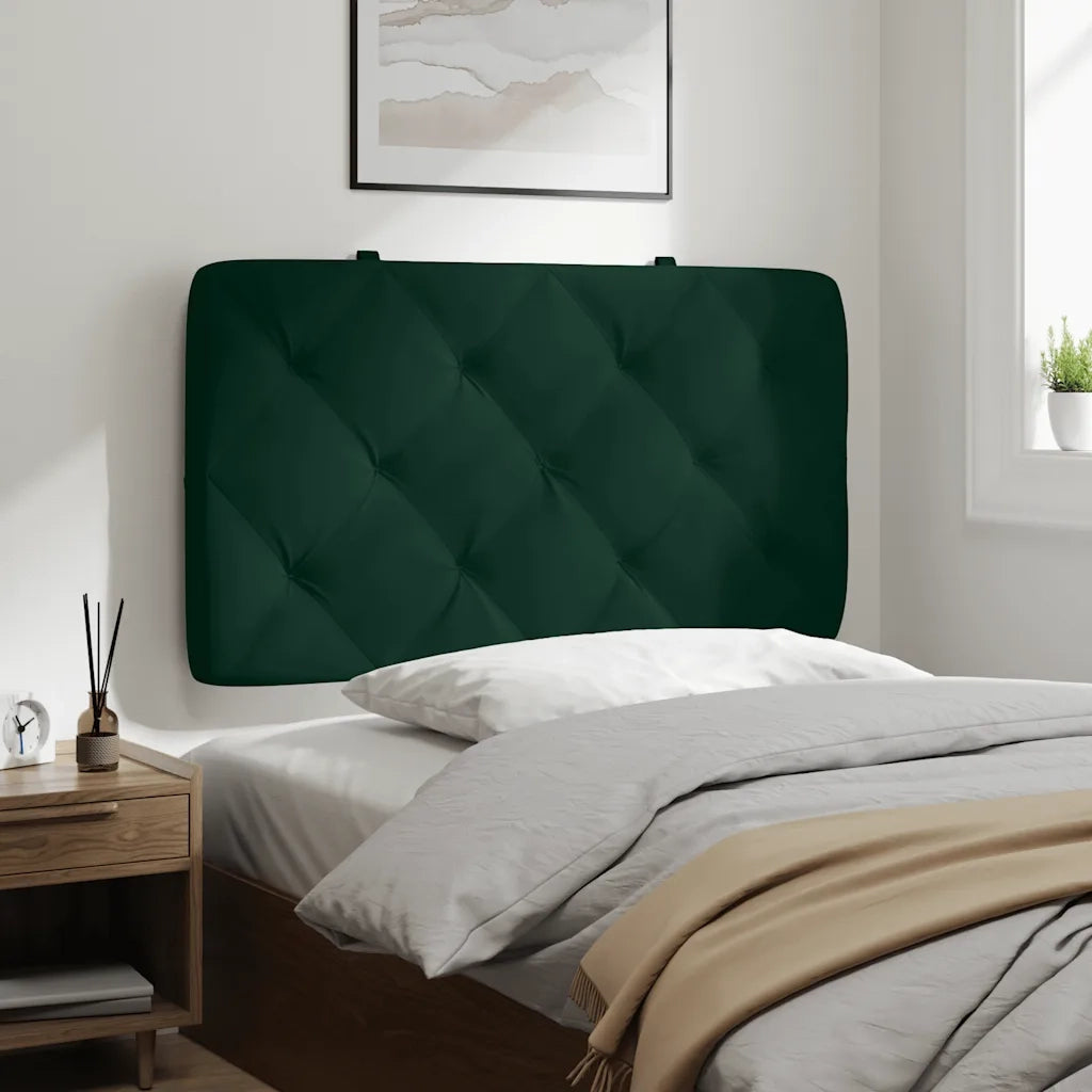 Cuscino Testiera-Cuscino per Testiera Verde Scuro 80 cm in Velluto