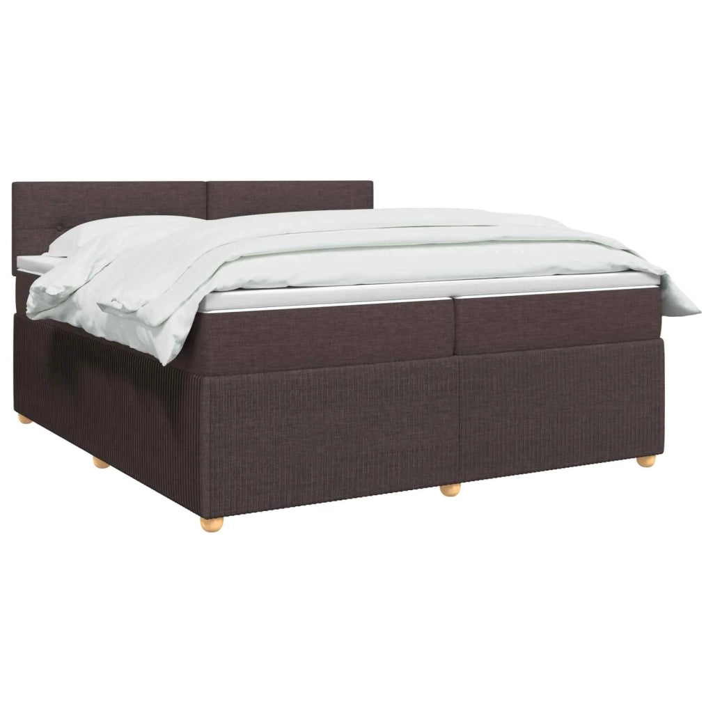 Letto box spring con materasso Marrone Scuro 200 x 200 cm 3451548