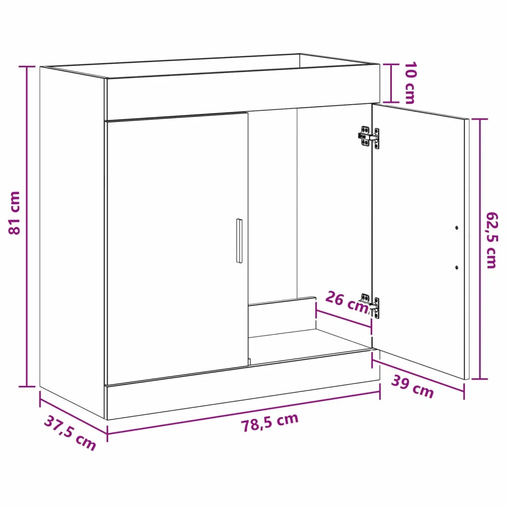 Mobiletto da Bagno Sotto Lavabo Rovere Sonoma 890690