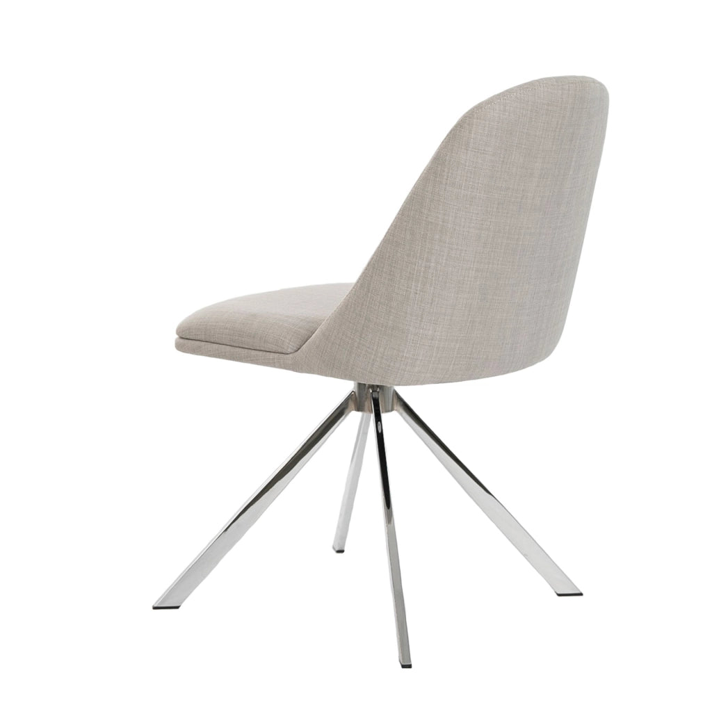 Sedia girevole in tessuto grigio