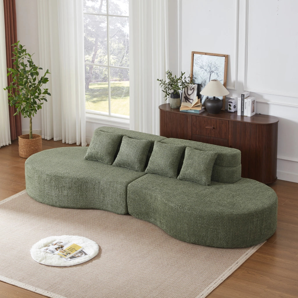 Divano Modulare 310 cm Sfoderabile ¨C Xylo ¨C Tessuto Teddyfleece, Memory Foam, Moderno