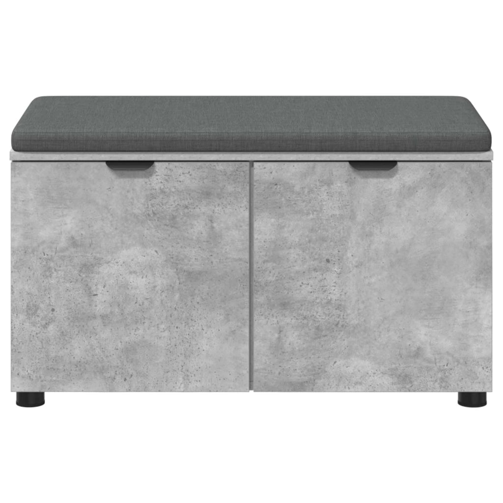 Panca per ingresso con cuscino Grigio Cemento 80 x 38 x 46 cm 891483
