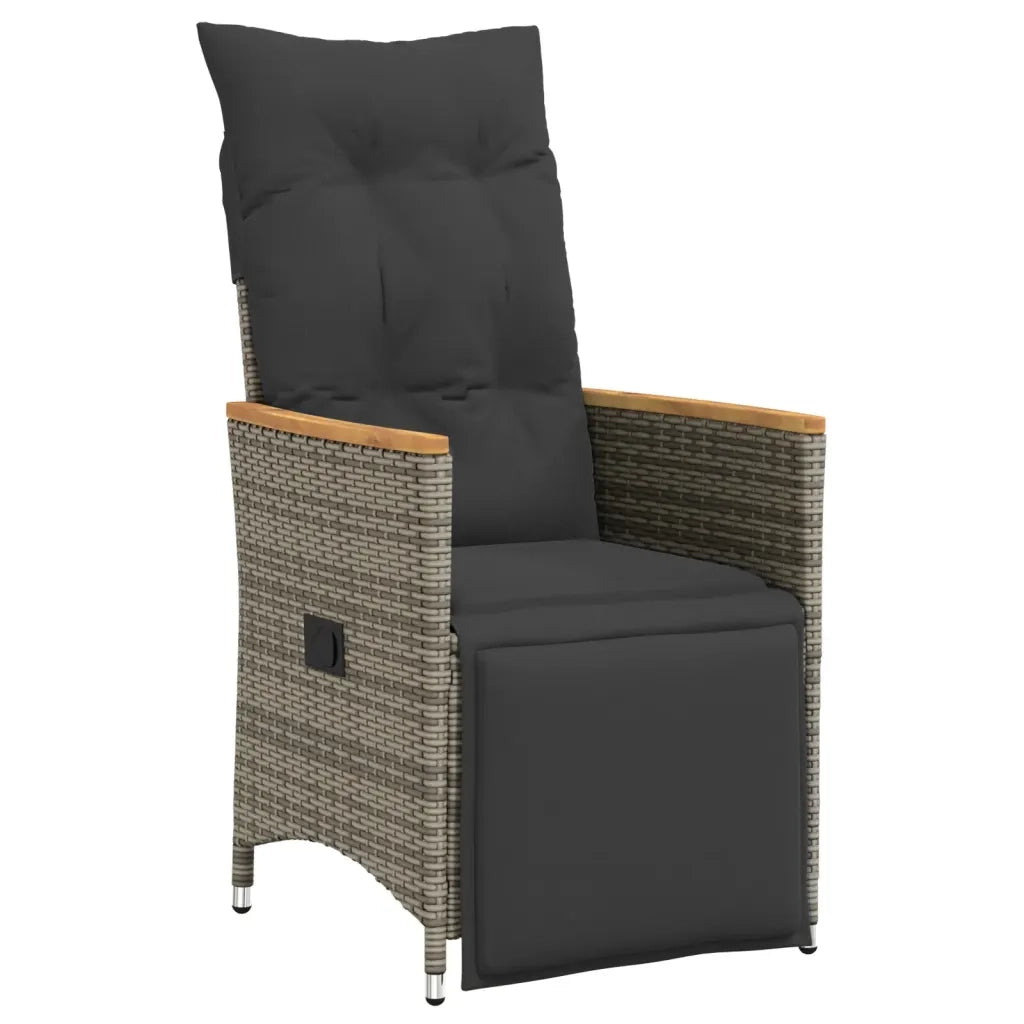 Set Bistrò da Giardino 5 pz con Cuscini in Polyrattan Grigio 3276969