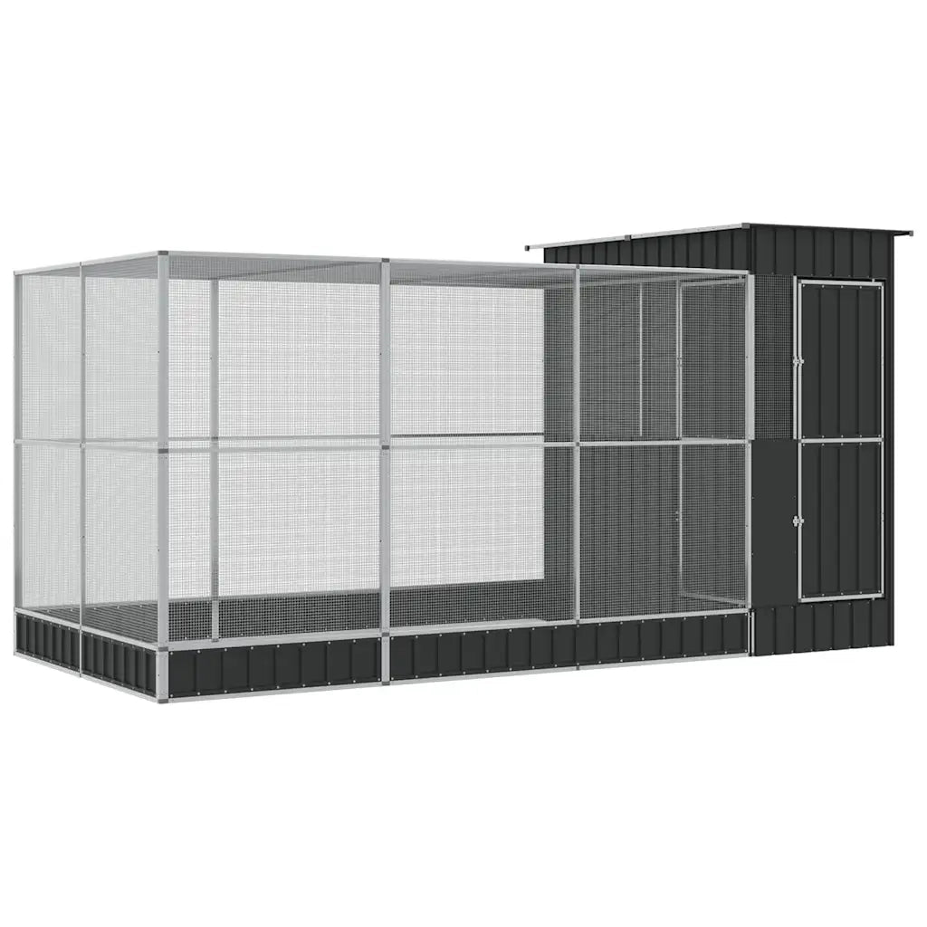 Voliera con Estensione Argento 416x203x216 cm Acciaio 3214258
