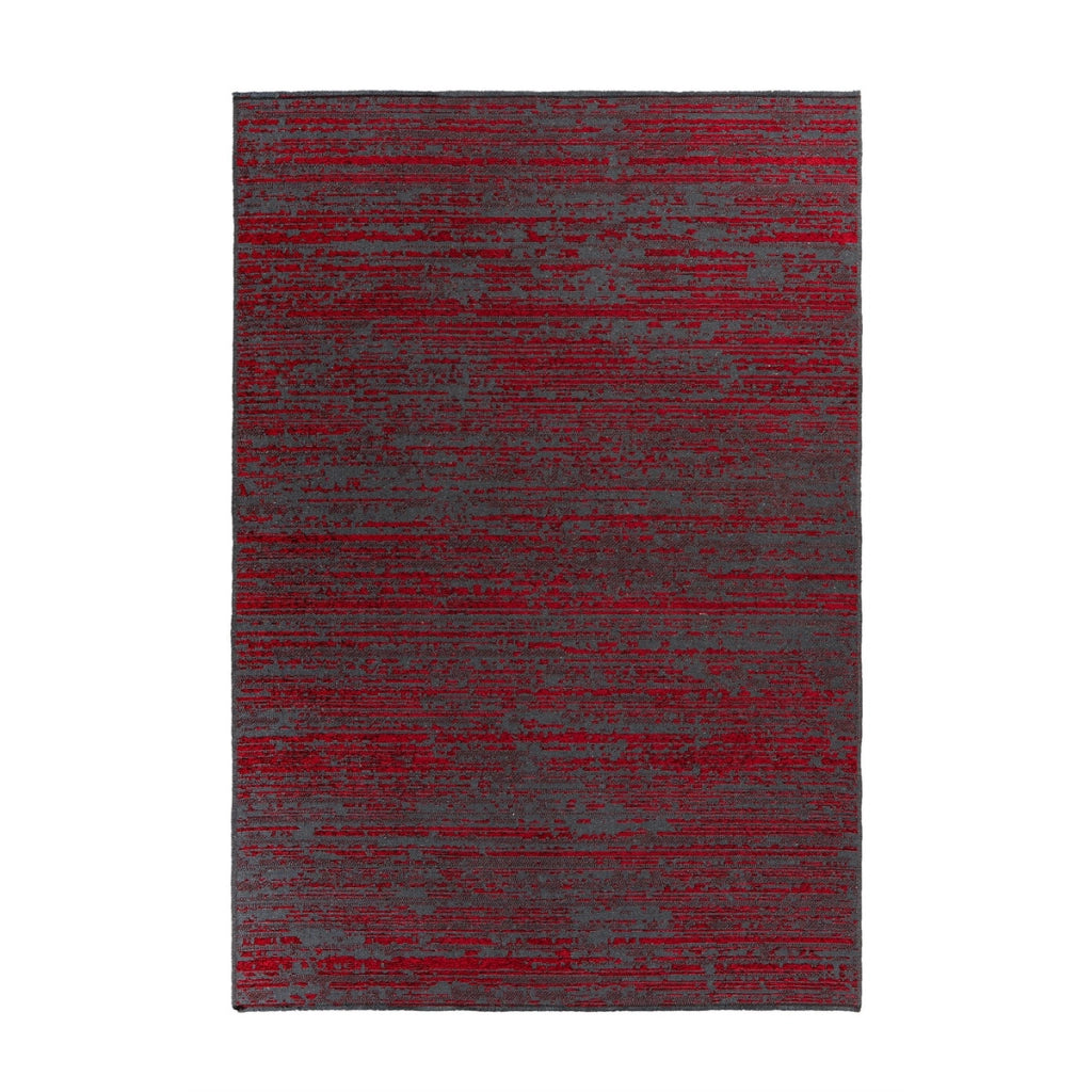 Tappeto moderno Kalevi in rosso effetto vintage