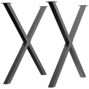 Gambe per Tavolo a X in Acciaio ¨C Xylo ¨C Nero, 80x72 cm, Set 2 Pezzi con Viti