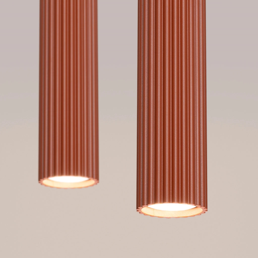 Lampada a sospensione KARBON 2 rosso ocra