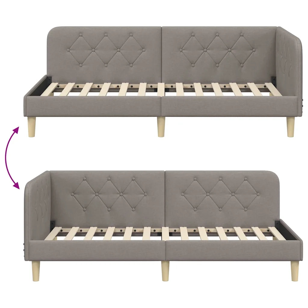 Cornice del letto ad angolo Talpa 90 x 190 cm Tessuto 42016566