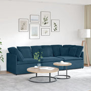 Divano Modulare con Cuscini in Velluto Blu 3321278