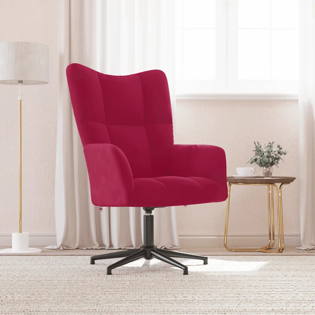 Sedia Relax Rosso Vino in Velluto 328100