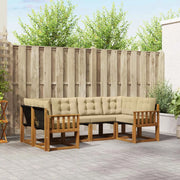 Set di divani da esterno con cuscino 6 pcs Naturale e Beige 3369000