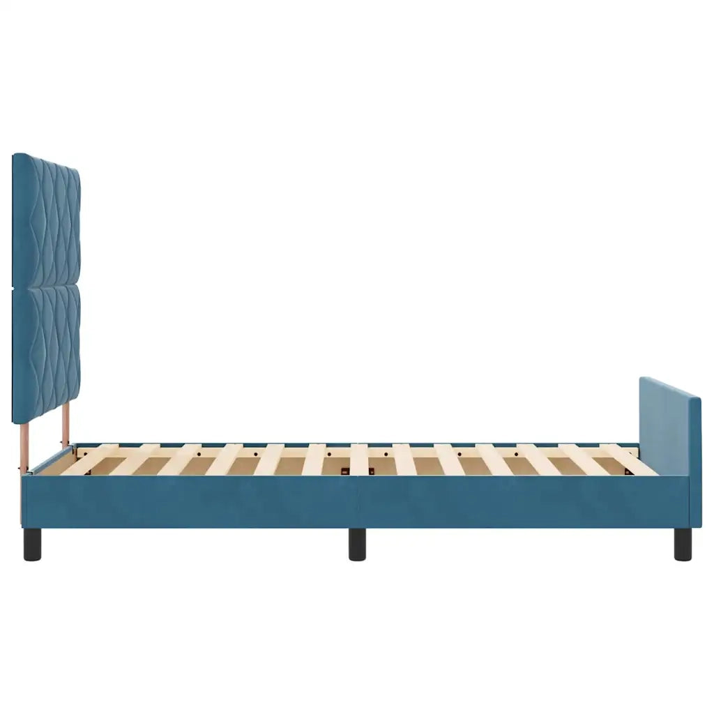 Letto a molle con testiera Blu Scuro 90 x 190 cm Velluto 3344979
