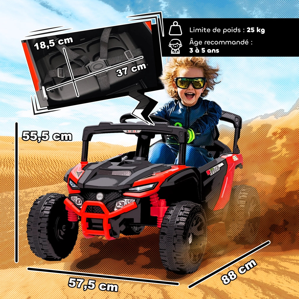 Auto elettrica per bambini UTV ¨C zephmum ¨C rosso, 12V, telecomando, 3-8 anni