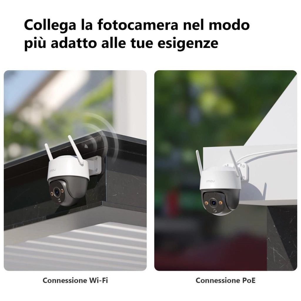 Imou IPC-S7CP-3M0WE Cruiser 2C Telecamera IP Esterno Motorizzata 360° 3MP 2K Wi-Fi 6 IP66 Visione Notturna colore Bianco