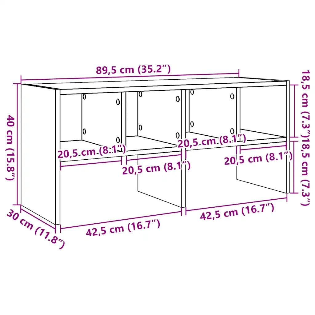 Scarpiera | Mobile per scarpe Impilabile Grigio Cemento 89,5x30x40 cm