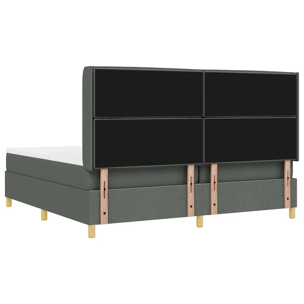 Letto a molle con materasso Grigio scuro 200 x 200 cm Tessuto 3341792