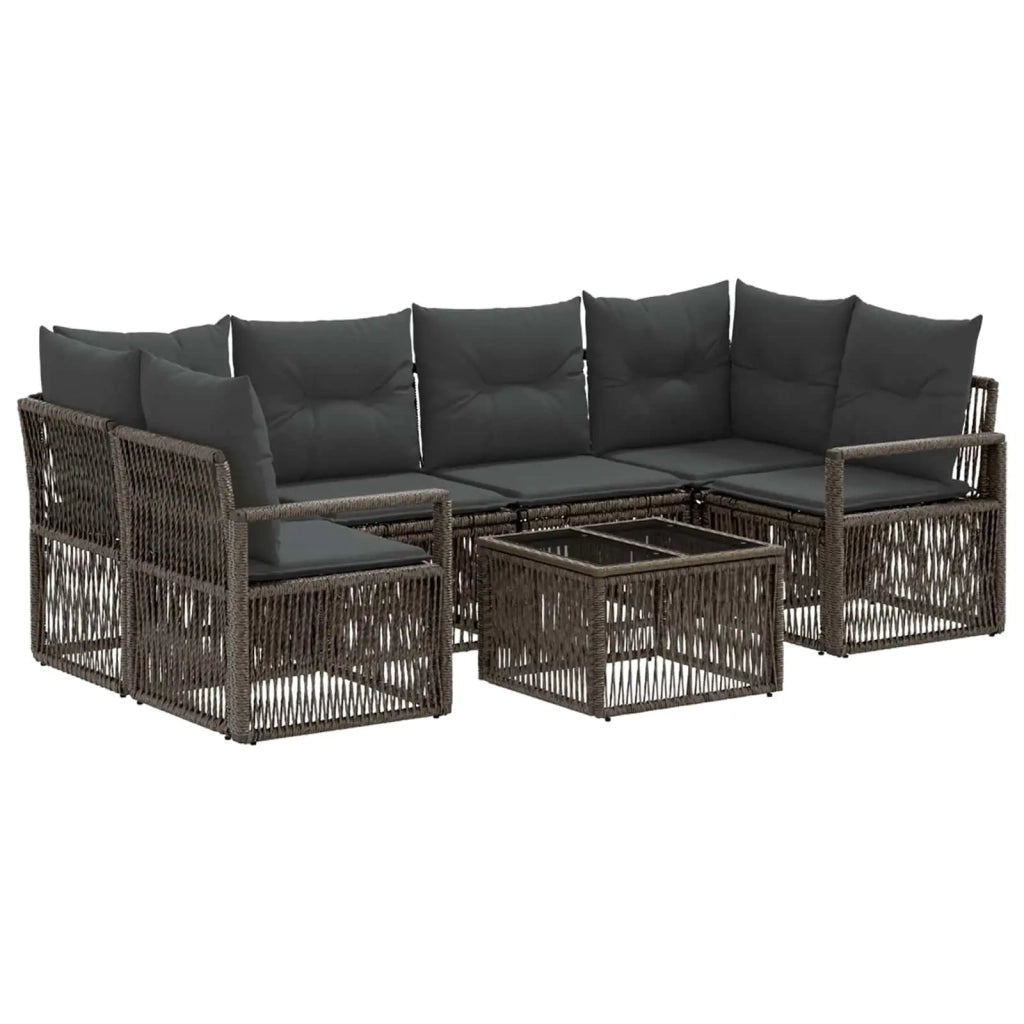 Set Divano da Giardino 7 pz Grigio polyrattan 3435647
