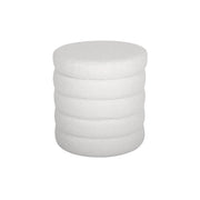 Pouf contenitore in bouclé, bianco
