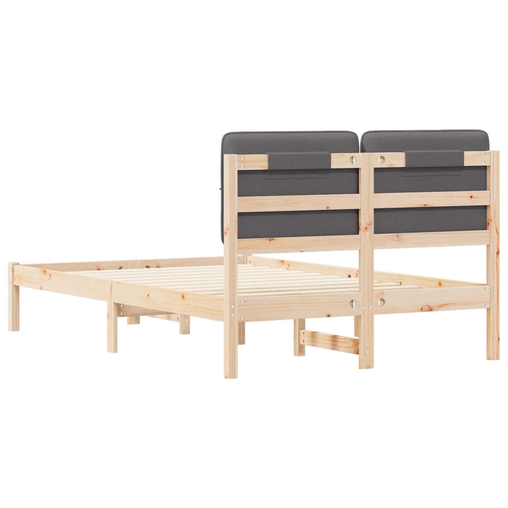 Letto con Testiera Rivestita-Struttura Letto con Testiera Grigio scuro 120 x 200 cm 680776