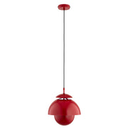 Lampada a sospensione rossa con paralume aperto E27 15W RUNO Alfa